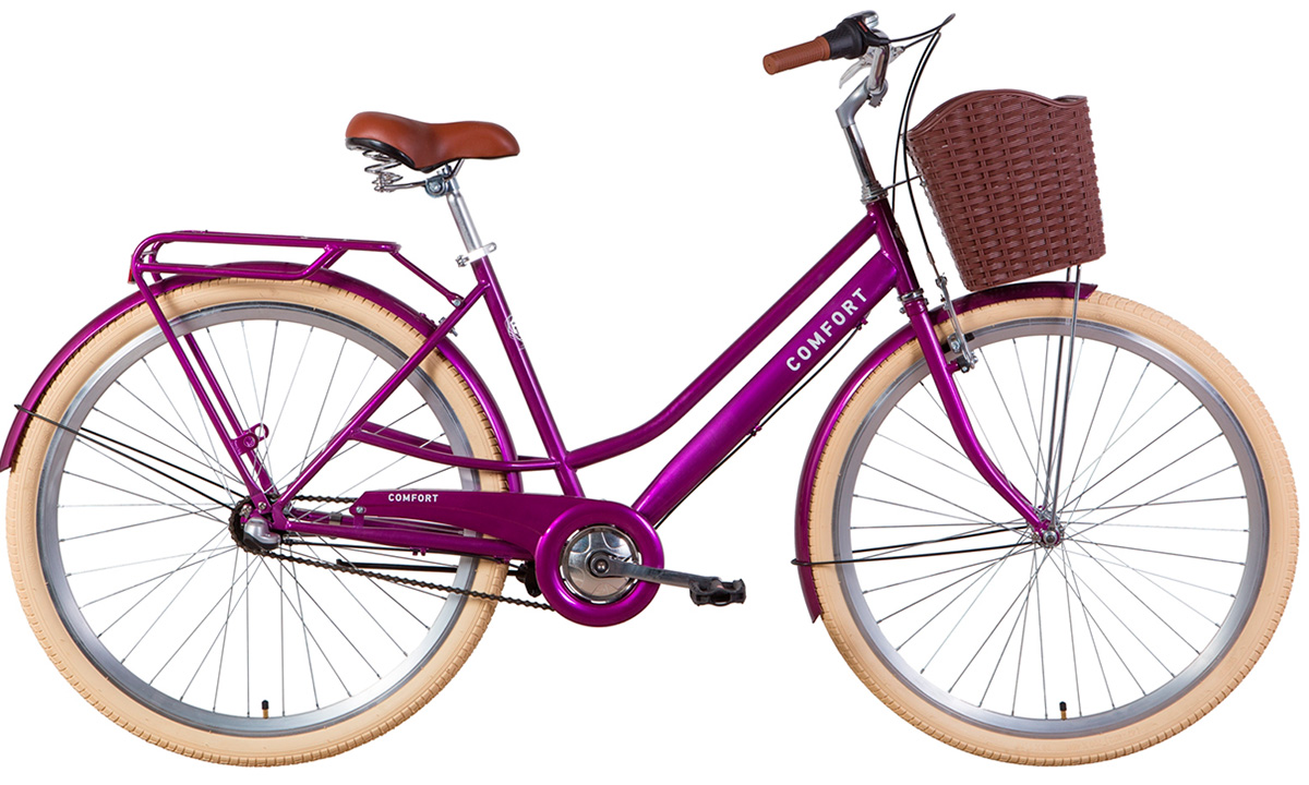 Фотография Велосипед Dorozhnik COMFORT FEMALE 28" (2021) 2021 Фиолетовый